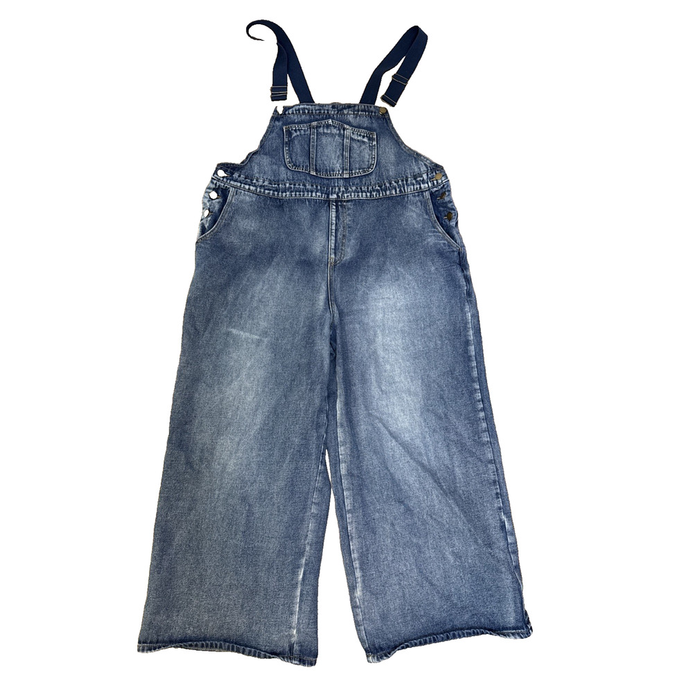 Cider Size 2XL Blue Jean Denim Overalls Wide Leg Western Cargo Farm Crop